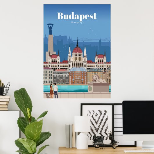 Reis van kunst naar Boedapest Poster (Thuiskantoor)
