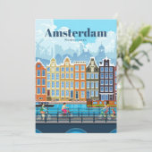 Reis van kunstreizen naar Amsterdam Feestdagenkaart (Staand voorkant)