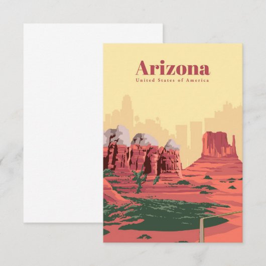 Reis van kunstreizen naar Arizona RSVP Kaartje (Voorkant / Achterkant)