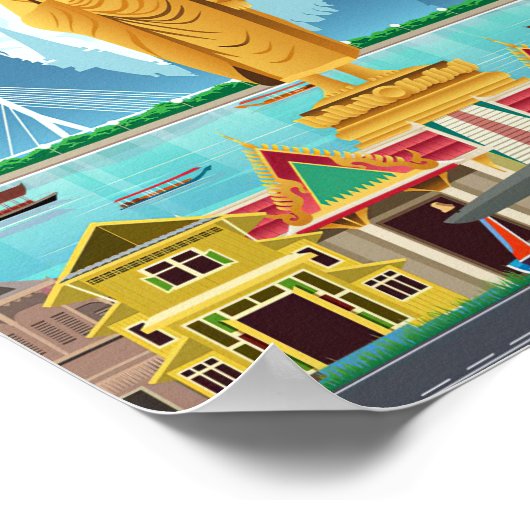 Reis van kunstreizen naar Bangkok Poster (Hoek)