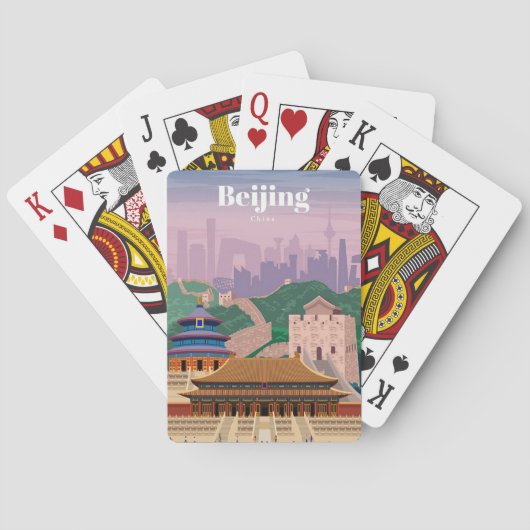 Reis van kunstreizen naar Beijing China Pokerkaarten (Achterkant)