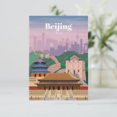 Reis van kunstreizen naar Beijing China RSVP Kaartje (Staand voorkant)