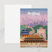 Reis van kunstreizen naar Beijing China RSVP Kaartje (Voorkant / Achterkant)