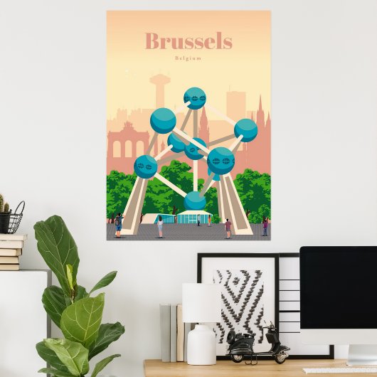 Reis van kunstreizen naar Brussel Poster (Thuiskantoor)