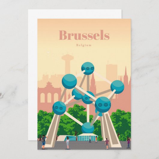 Reis van kunstreizen naar Brussel Programmakaart (Voorkant / Achterkant)