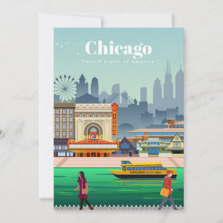 Reis van kunstreizen naar Chicago Bedankkaart