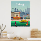 Reis van kunstreizen naar Chicago Poster (Keuken)
