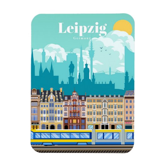 Reis van kunstreizen naar Leipzig Duitsland Magneet (Verticaal)