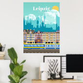 Reis van kunstreizen naar Leipzig Duitsland Poster (Thuiskantoor)