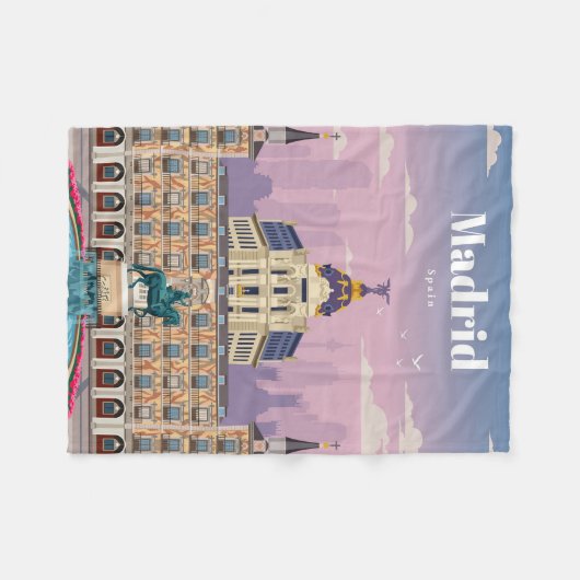 Reis van kunstreizen naar Madrid Spanje Fleece Deken (Voorkant (Horizontaal))