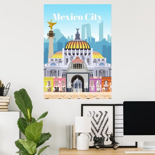 Reis van kunstreizen naar Mexico City Poster (Thuiskantoor)