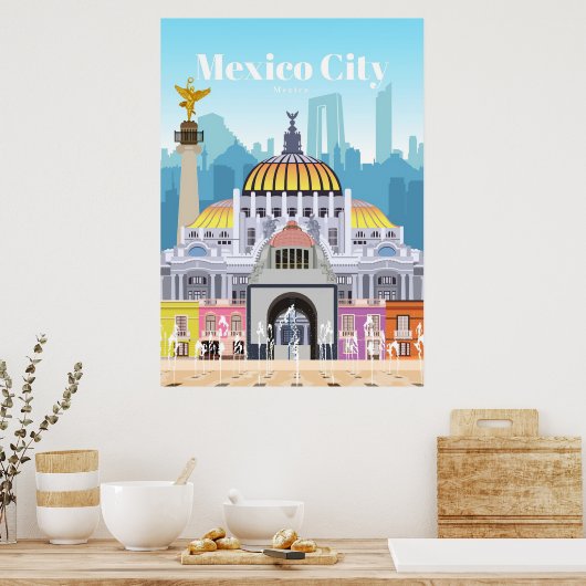 Reis van kunstreizen naar Mexico City Poster (Keuken)