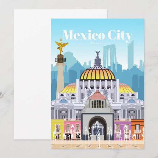 Reis van kunstreizen naar Mexico City Programmakaart (Voorkant / Achterkant)