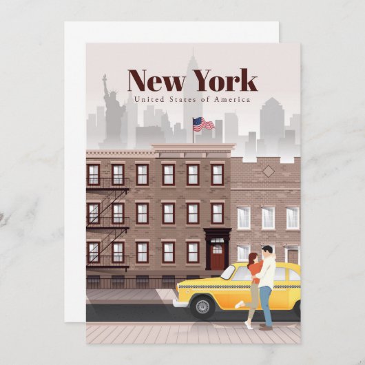 Reis van kunstreizen naar New York City Programmakaart (Voorkant / Achterkant)