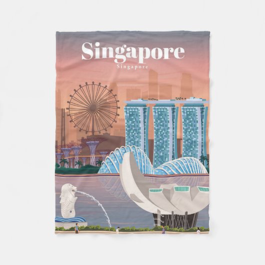 Reis van kunstreizen naar Singapore Fleece Deken (Voorkant)