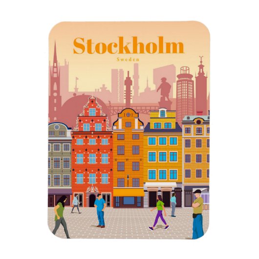 Reis van kunstreizen naar Stockholm Magneet (Verticaal)
