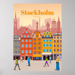 Reis van kunstreizen naar Stockholm Poster
