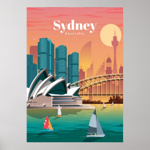 Reis van kunstreizen naar Sydney Australia Poster