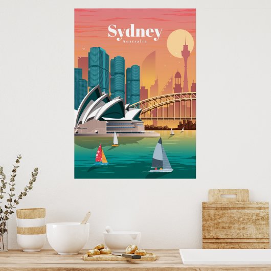 Reis van kunstreizen naar Sydney Australia Poster (Keuken)
