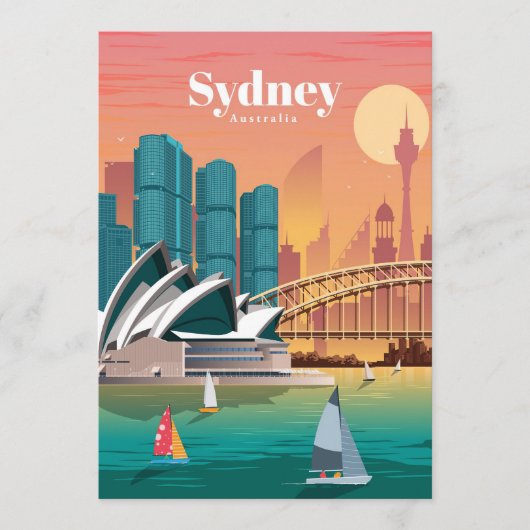 Reis van kunstreizen naar Sydney Australia Programmakaart (Voorkant)