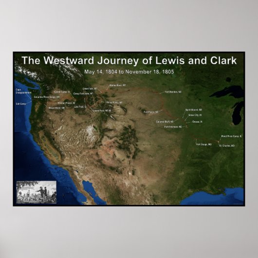 Reis van Lewis en Clark Poster (Voorkant)