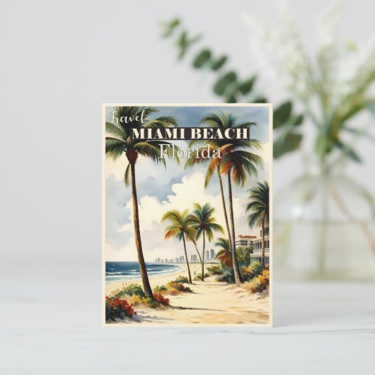  reis van Miami Beach Florida Briefkaart (Staand voorkant)