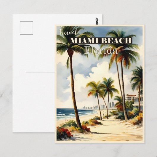  reis van Miami Beach Florida Briefkaart (Voorkant / Achterkant)