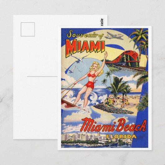  reis van Miami Beach Florida Briefkaart (Voorkant / Achterkant)