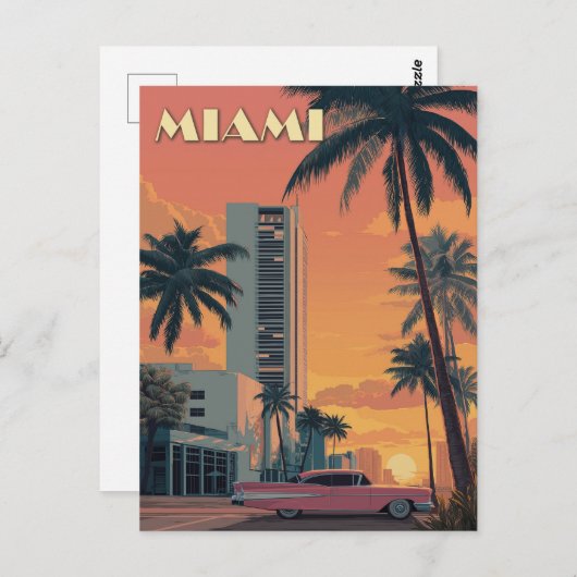 reis van Miami Florida Briefkaart (Voorkant / Achterkant)