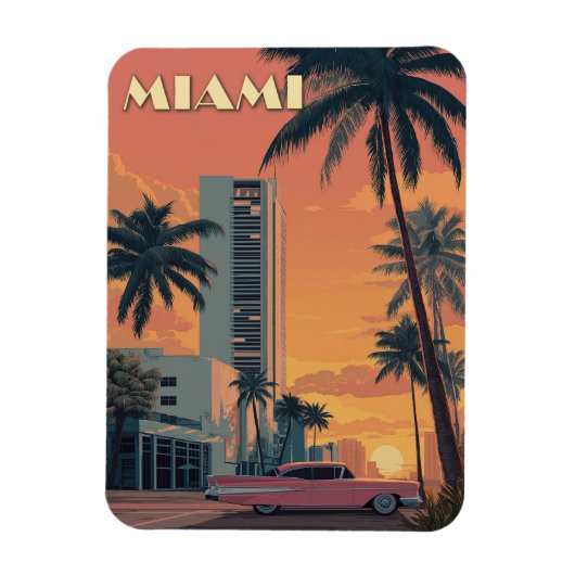  reis van Miami Florida Magneet (Verticaal)