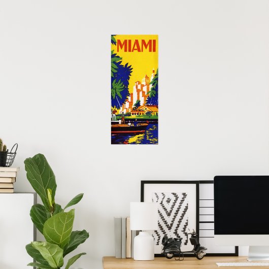 reis van Miami Florida Poster (Thuiskantoor)