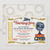Reis van Miss naar Mrs. Bridal Douche uitnodiging (Voorkant / Achterkant)