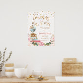 Reis van Miss naar Mrs Bruidsfeest Welkom Bord Poster (Keuken)