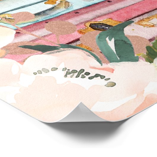 Reis van Miss naar Mrs Bruidsfeest Welkomstbord Poster (Hoek)