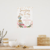 Reis van Miss naar Mrs Bruidsfeest Welkomstbord Poster (Keuken)