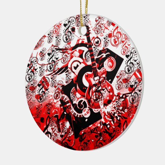 Reis van Music-Red_ Keramisch Ornament (Links)