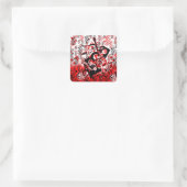 Reis van Music-Red_ Vierkante Sticker (Tas)