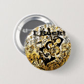 Reis van muziek, Rocks Gold_ Ronde Button 5,7 Cm (Voorkant /achterkant)