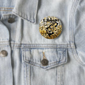 Reis van muziek, Rocks Gold_ Ronde Button 5,7 Cm (In situ)