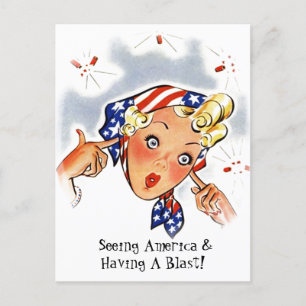 reis van Retro America naar de Verenigde Staten Feestdagenkaart