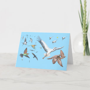 Reis van trekvogels Illustratie Feestdagen Kaart