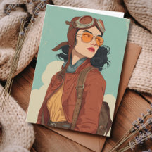Reis Verjaardag Vintage Retro Aviator Meisje