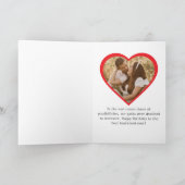 Reis Verjaardag Vliegtuig Hart & Foto Custom Feestdagen Kaart (Binnen)