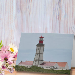 Reis Verjaardag Vuurtoren Portugal Pret Foto Kaart