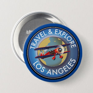 Reis verken Los Angeles logo Ronde Button 7,6 Cm