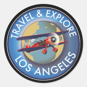 Reis verken Los Angeles logo Ronde Sticker