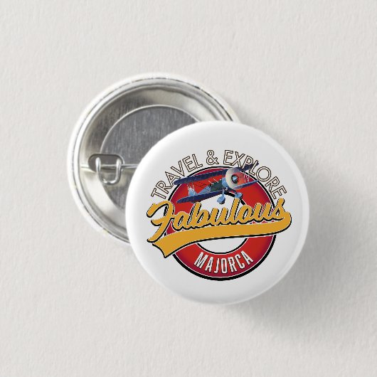 reis verkennen geweldige Majorca logo Ronde Button 3,2 Cm (Voorkant /achterkant)