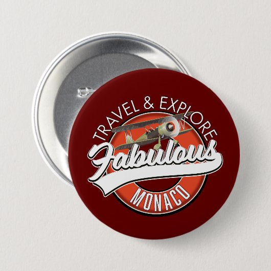 reis verkennen geweldige Monaco logo Ronde Button 7,6 Cm (Voorkant /achterkant)
