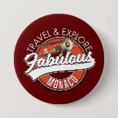 reis verkennen geweldige Monaco logo Ronde Button 7,6 Cm (Voorkant)