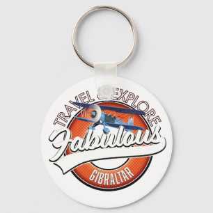 reis verkenning fantastisch Gibraltar logo Sleutelhanger